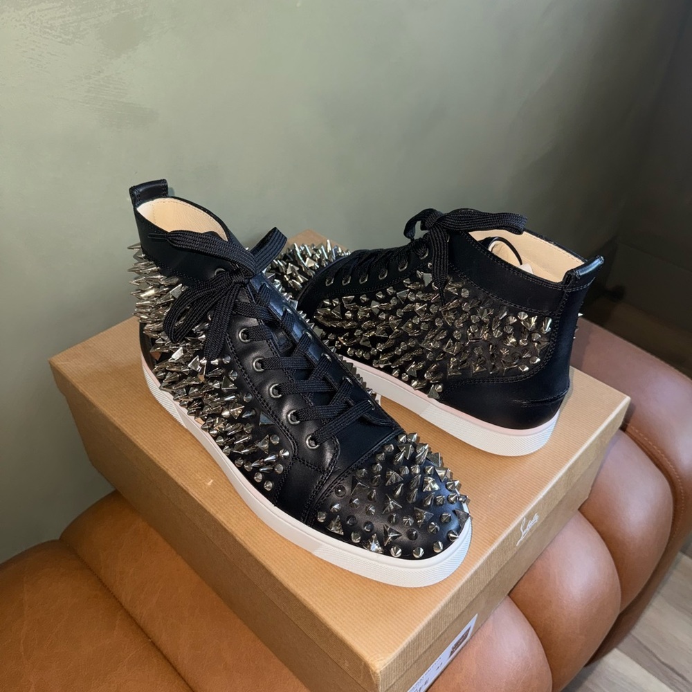 Christian louboutin AUTHENTIC  Black and Silver Sneakers